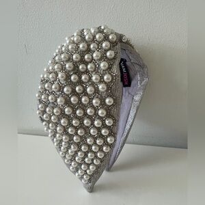 Silver Pearl Embellished Headband